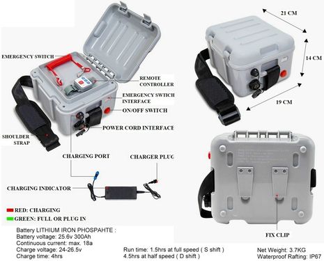 Electric Fin with Li Battery