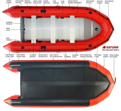 Saturn Pro Inflatable Boat SD488R V2
