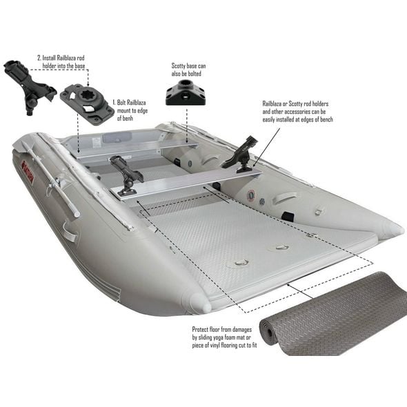 Saturn 12' Inflatable Catamaran MC365  V1 customization for fishing