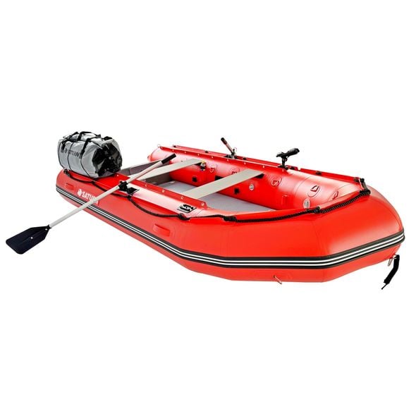 Shown with optional rod holders and dry bags