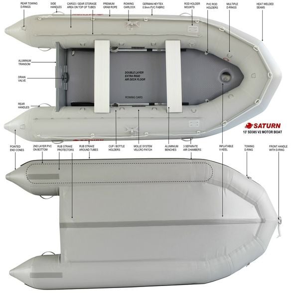 Saturn SD385G V2 Pro Inflatable Boat