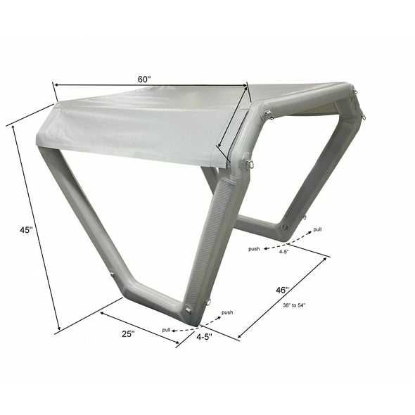 Air Shade - Inflatable Sun Shade Bimini. Dimensions