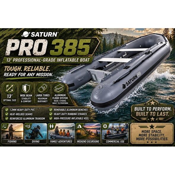 Saturn PRO385 Heavy Duty 1.2mm PVC Inflatable Boats