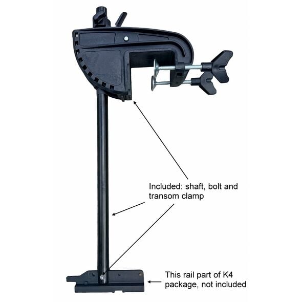 Transom adapter for K4 electric fin