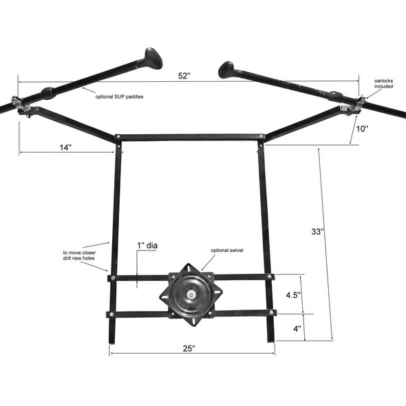 Rowing frame dimensions