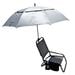 Beach chair with golf umbrella installed